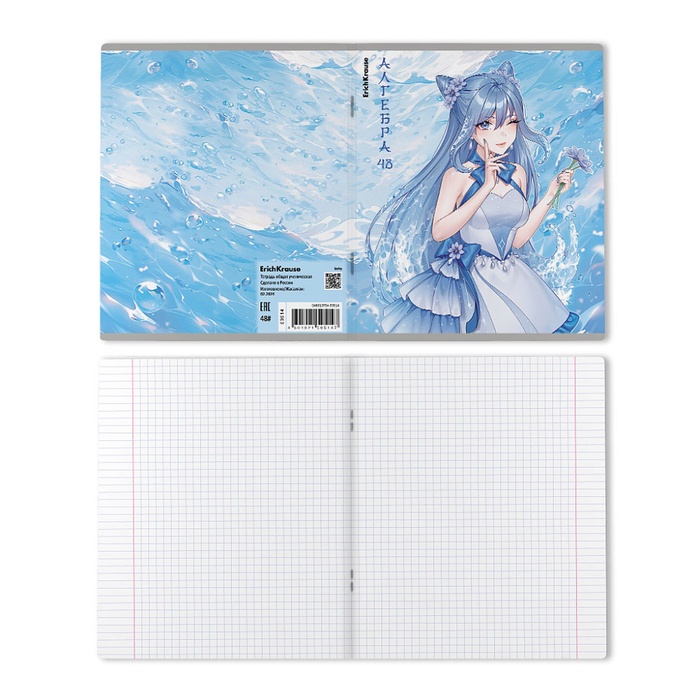 Тетрадь предметная, 48 листов в клетку, ErichKrause Manga, обложка мелованный картон - Фото 1