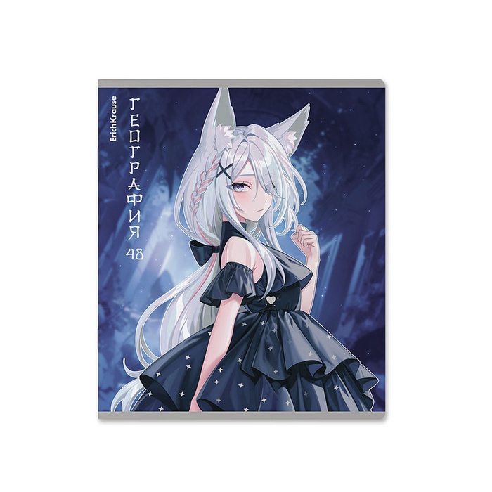 Тетрадь предметная 48 листов в клетку ErichKrause Manga «География», обложка мелованный картон - Фото 1