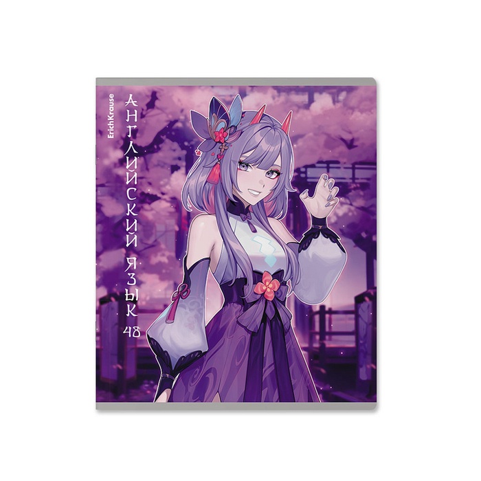 Тетрадь предметная 48 листов в клетку ErichKrause Manga «Английский язык», обложка мелованный картон - Фото 1