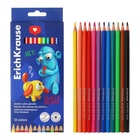 Карандаши 12 цветов ErichKrause Jolly Friends, шестигранные, пластиковые, с европодвесом - Фото 2