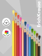 Карандаши 12 цветов ErichKrause Jolly Friends, шестигранные, пластиковые, с европодвесом - Фото 4
