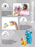 Карандаши 12 цветов ErichKrause Jolly Friends, шестигранные, пластиковые, с европодвесом - Фото 5