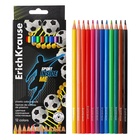 Карандаши 12 цветов ErichKrause Sport DNA, пластик, трехгранные, с европодвесом - Фото 7