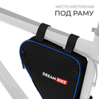 Велосумка Dream Bike под раму, 20.5х20.5х5, цвет чёрный/синий - Фото 3