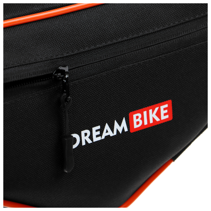 Велосумка Dream Bike под раму, 32х15х5, цвет чёрный/оранжевый - фото 1928606014