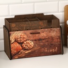 Хлебница деревянная с подставкой под специи, 35,6 х 20,4 х 24,8см, венге - фото 24003392