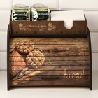 Хлебница деревянная с подставкой под специи "Хлеб", 29,6 х 29,6 х 23,7см, венге - Фото 3