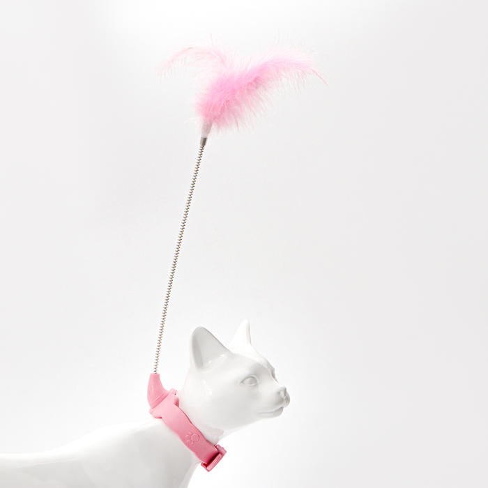 Ошейник-дразнилка для кошек, 17 см, розовый