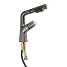 Смеситель для кухни ZEIN Z3781, вытяжной излив регулировка высоты 18-25 см, аэратор 2 режима - Фото 4