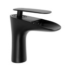 Смеситель для раковины ZEIN Z3806, однорычажный, каскадный излив высотой 9.5 см, черный - Фото 6