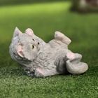 Садовая фигура "Котенок" серый, 13х18х10см - Фото 3