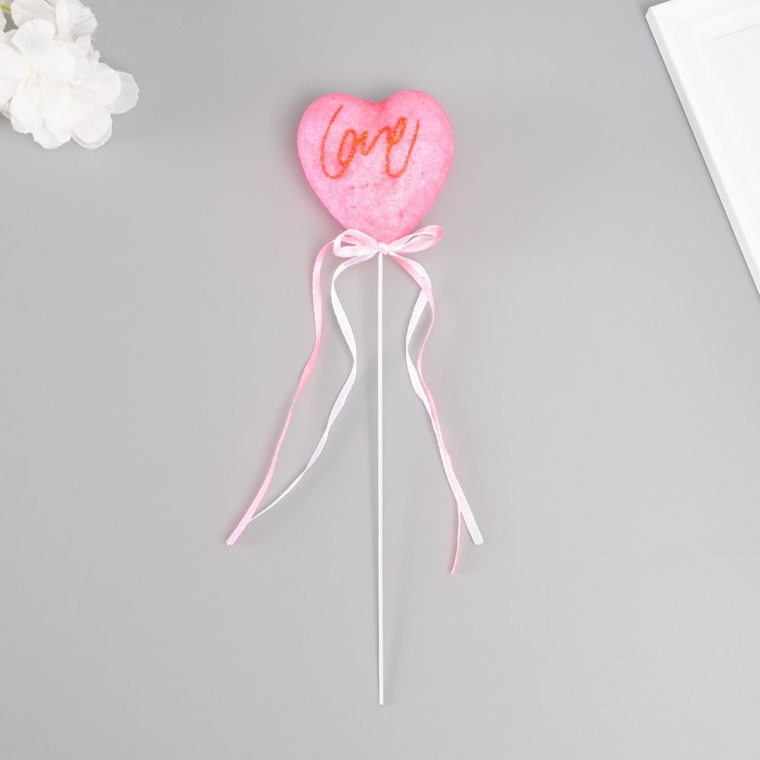 Декор для творчества "Love" длина 20 см, ярко-розовый - Фото 1