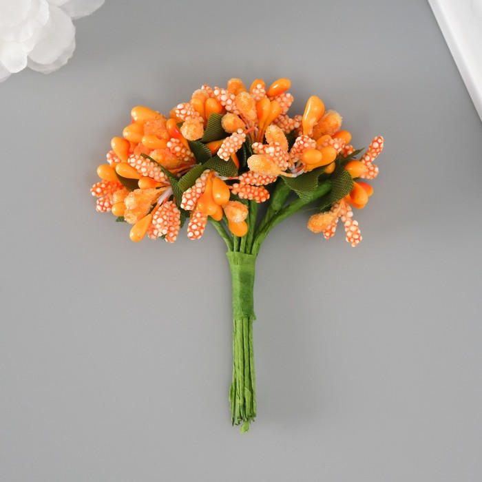 Букет декоративный "Ягодки" длина 9,5 см, оранжевый - Фото 1