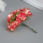 Декоративный цветок для творчества "Хризантема" красно-белый - Фото 2