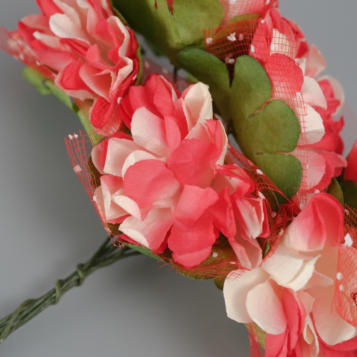 Декоративный цветок для творчества "Хризантема" красно-белый