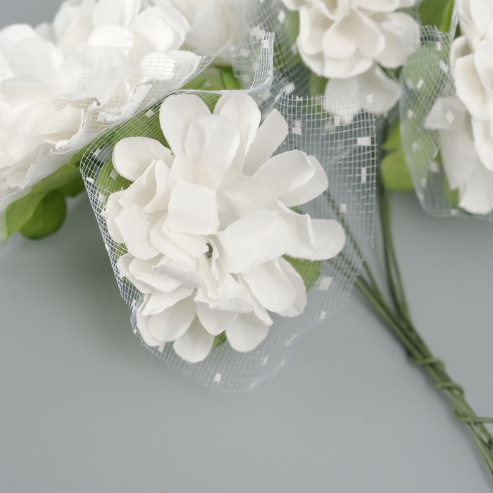 Декоративный цветок для творчества "Хризантема" белый
