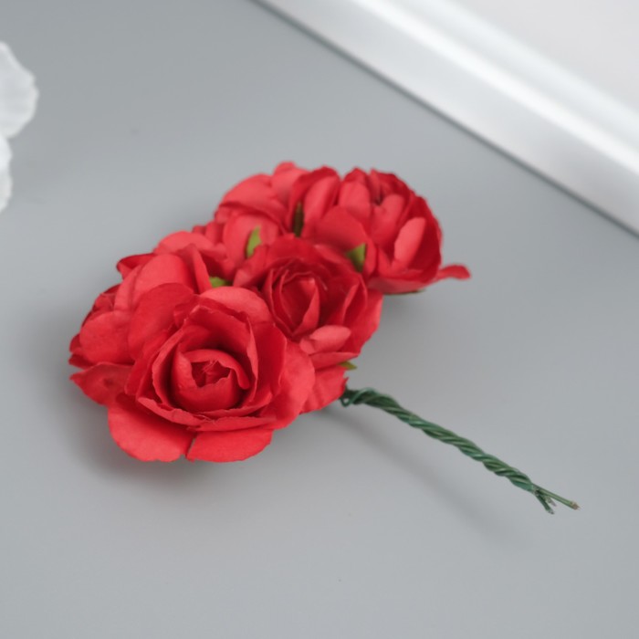 Декоративный цветок для творчества "Роза"  красный