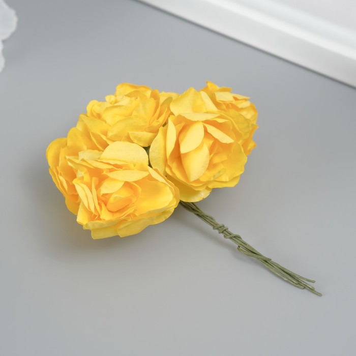 Декоративный цветок для творчества "Роза"  желтый