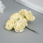 Декоративный цветок для творчества "Роза"  бледно-желтый - Фото 2