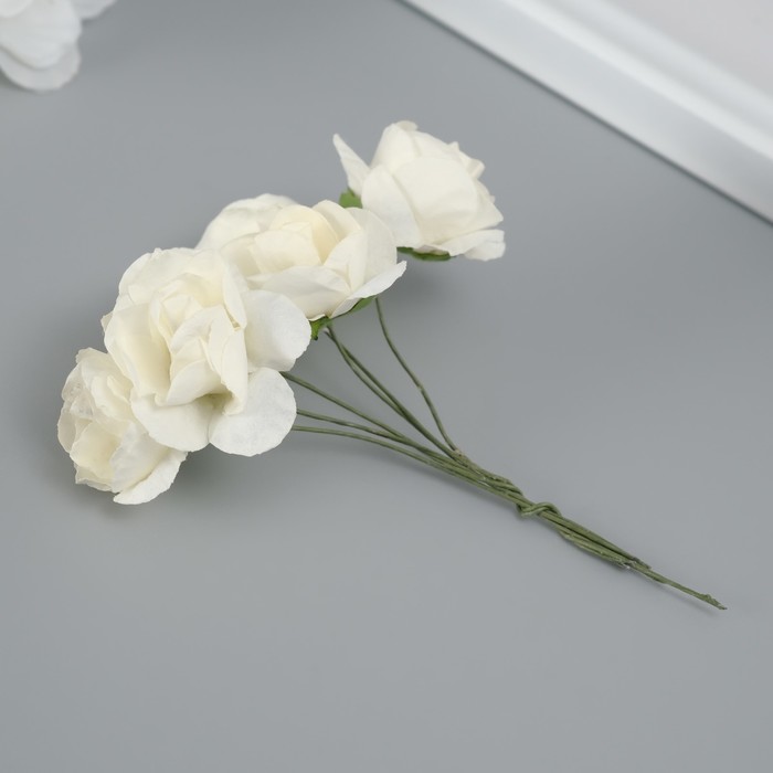Декоративный цветок для творчества "Роза" айвори