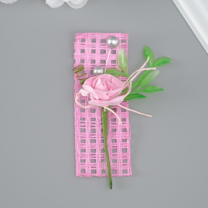 Букет декоративный "Розочка" 5х9 см, розовый