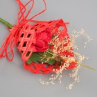 Букет декоративный "Розочка" 5х9 см, красный - Фото 3