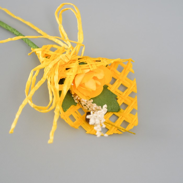 Букет декоративный "Розочка"  5х9 см, желтый