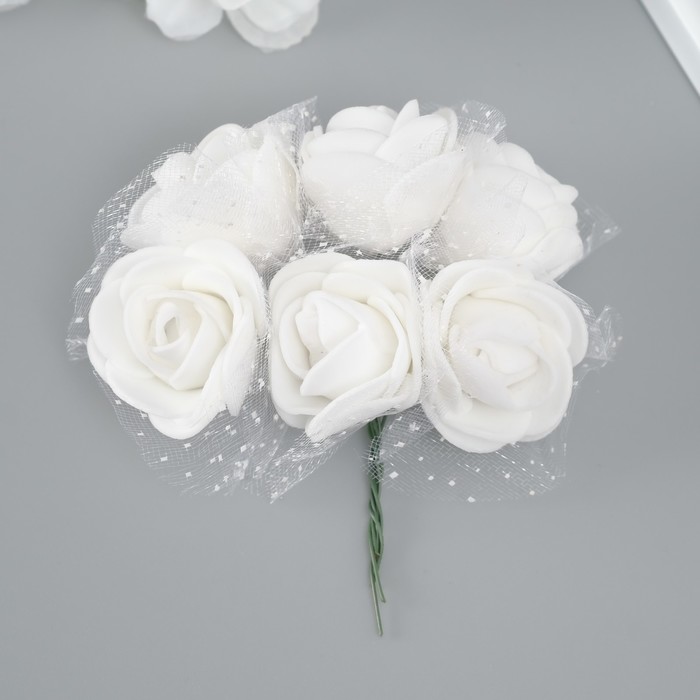 Декоративный цветок для творчества "Роза" белый