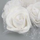 Декоративный цветок для творчества "Роза" d=3 см, белый (комплект 144 шт) - фото 23995418