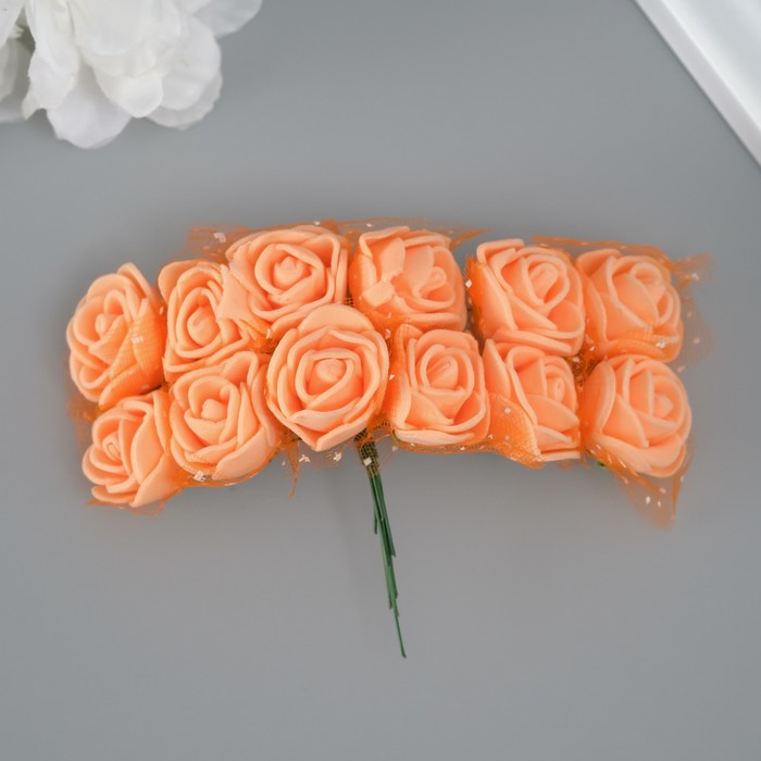 Декоративный цветок для творчества "Роза" оранжевый - Фото 1