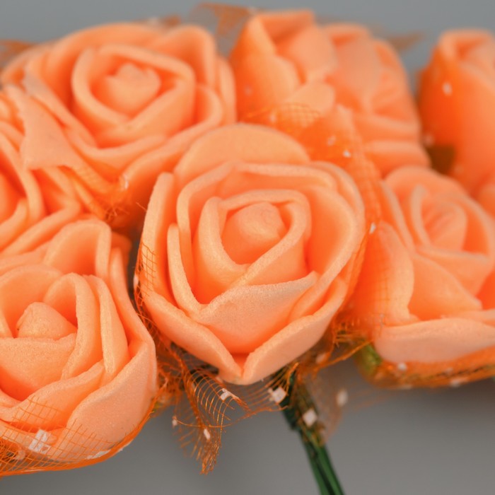 Декоративный цветок для творчества "Роза" оранжевый