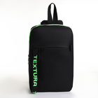 Рюкзак на молнии TEXTURA, наружный карман, цвет чёрный/салатовый - Фото 2