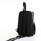 Рюкзак на молнии TEXTURA, наружный карман, цвет чёрный/салатовый - Фото 3