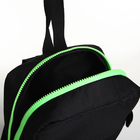 Рюкзак на молнии TEXTURA, наружный карман, цвет чёрный/салатовый - Фото 6