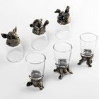 Набор стопок-перевертышей "Обезьяна, Змея, Кабан" 3 шт, стопка 30 мл - фото 23967075