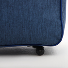 Сумка дорожная на колёсах, отдел на молнии, 3 наружных кармана, длинный ремень, цвет синий - фото 23995523