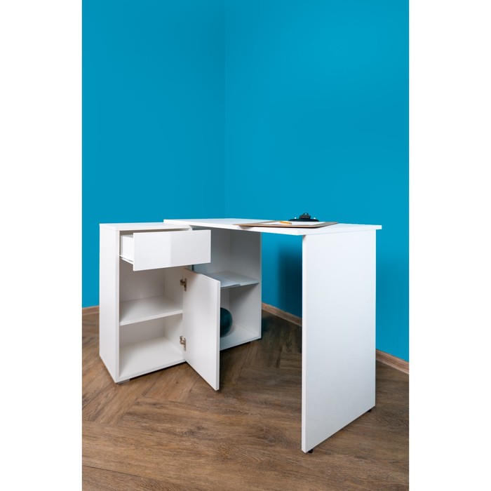 Письменный стол, 1080×884×750 мм, цвет белый шагрень - фото 1905243967