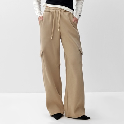 Брюки женские карго MIST размер 40-42, бежевые