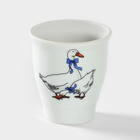 Подставка для яйца, рюмка Добрушский завод «Гуси», 50 мл, фарфор, белая - Фото 2