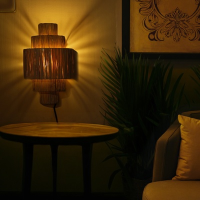 Светильник настенный из ротанга «Водопад», 1×120 Вт, Е27, 20×14×32 см