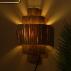 Светильник настенный из ротанга "Водопад" 1х120Вт, Е27, 20х14х32 см - фото 5036685