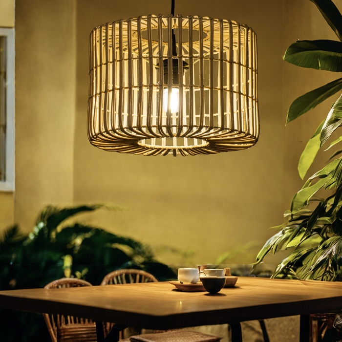 Светильник потолочный из ротанга «Бима», 1×120 Вт, Е27, 30×30×20 см - Фото 1