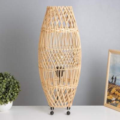 Светильник настольный из ротанга «Ютари», 1×120 Вт, Е27, 20×20×55 см