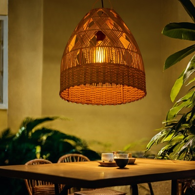 Светильник потолочный из ротанга «Кусума», 1×120 Вт, Е27, 36×36×38 см