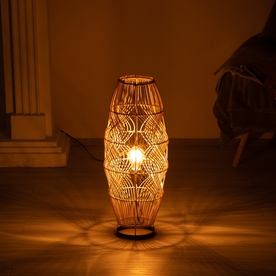 Светильник настольный из ротанга «Переплетение», 1×120 Вт, Е27, 22×22×58 см