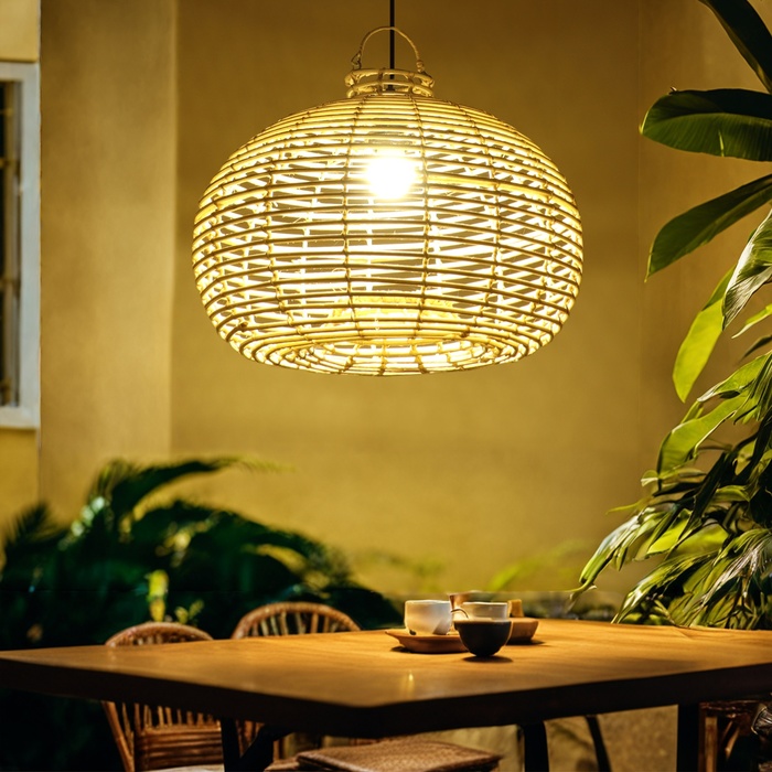 Светильник потолочный из ротанга «Кинта», 1×120 Вт, Е27, 40×40×32 см - Фото 1