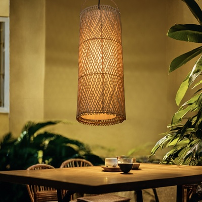 Светильник потолочный из ротанга «Вибава», 1×120 Вт, Е27, 20×20×55 см