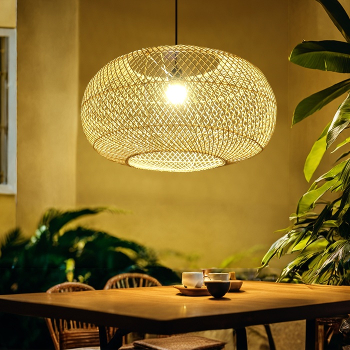 Светильник потолочный из ротанга «Андри», 1×120 Вт, Е27, 60×60×35 см - Фото 1