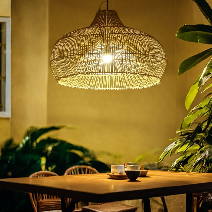 Светильник потолочный из ротанга «Хендра», 1×120 Вт, Е27, 70×70×50 см