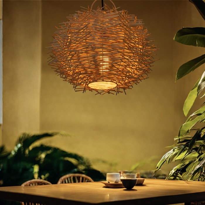 Светильник потолочный из ротанга «Анди», 1×120 Вт, Е27, 40×40×26 см - Фото 1